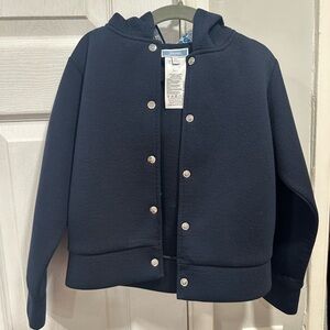 Jacadi Paris Girl Navy Blue Jacket Coat Hoodie 6A 115cm